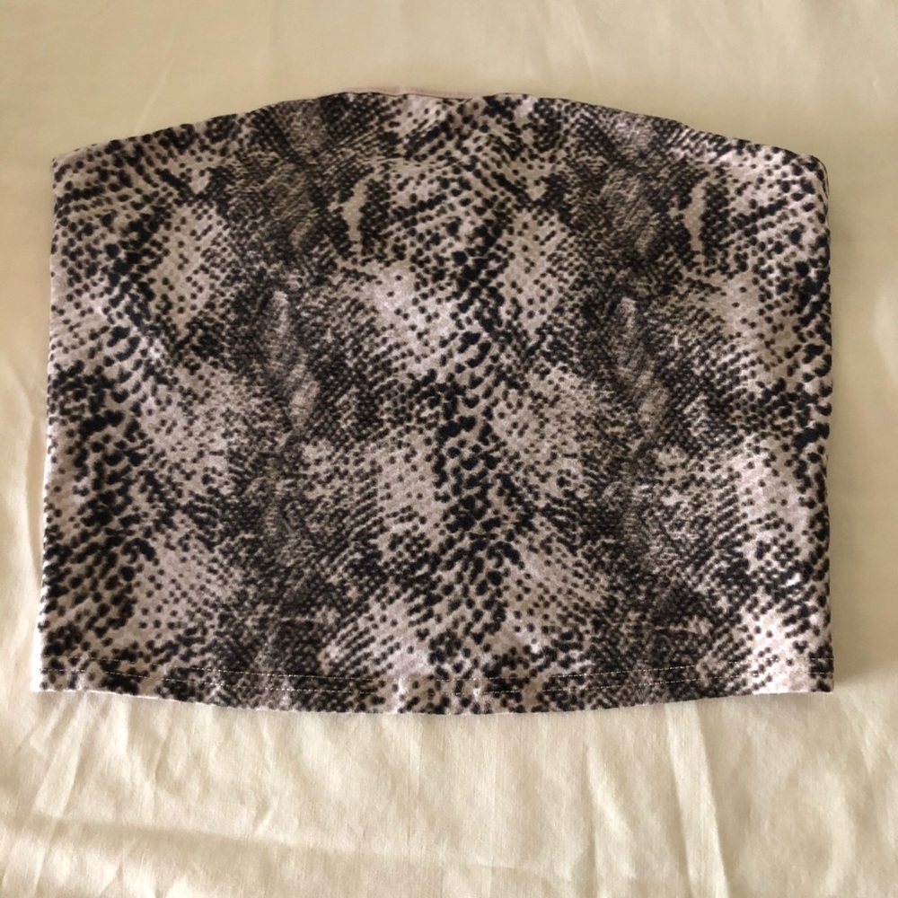 Cropped tube top snake skin from urban outfitters.